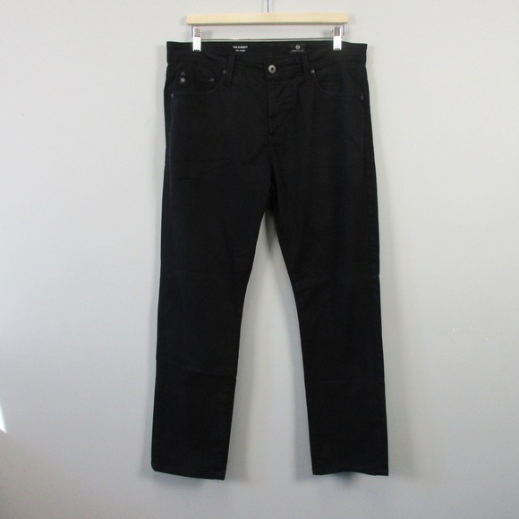 AG Adriano Goldschmied The Everett Slim Straight Jeans Men 33x32 (29) Black 518 - Picture 1 of 13
